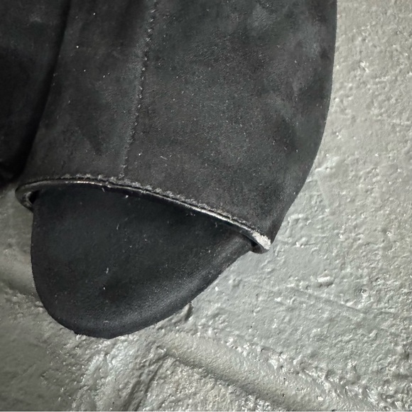 Jennifer Lopez Women’s 6M‎ Black Open Toe Ankle Boots Heels Peep Toe Zipper Heel - Picture 7 of 12